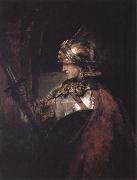 REMBRANDT Harmenszoon van Rijn A Man in Armour oil painting on canvas